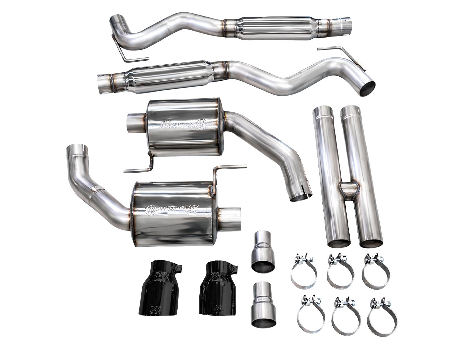 AWE Touring Edition Catback Exhaust - Dual Diamond Black Tips (2024-2026 Mustang GT) - 3015-33650