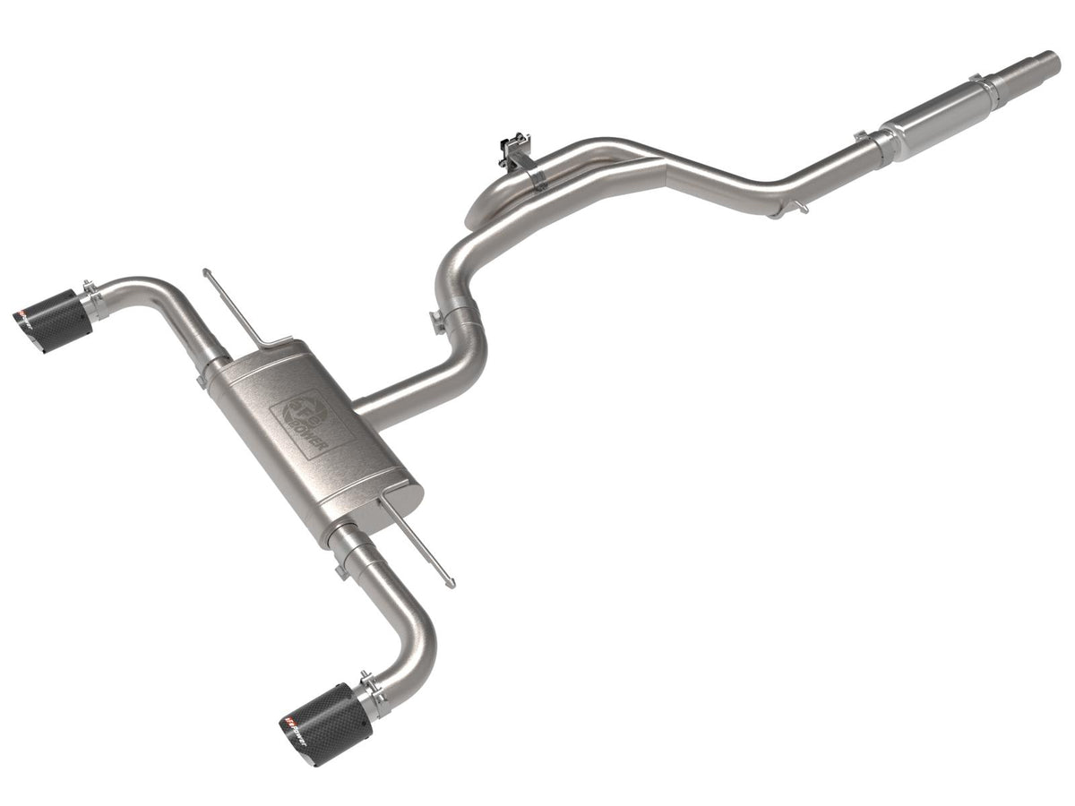AFE Gemini XV 3 IN to 2-1/2 304 Stainless Steel Cat-Back Exhaust w/ Cut-Out Carbon Volkswagen GTI (MKVIII) 22-23 L4-2.0L (t) - 49-36451-C
