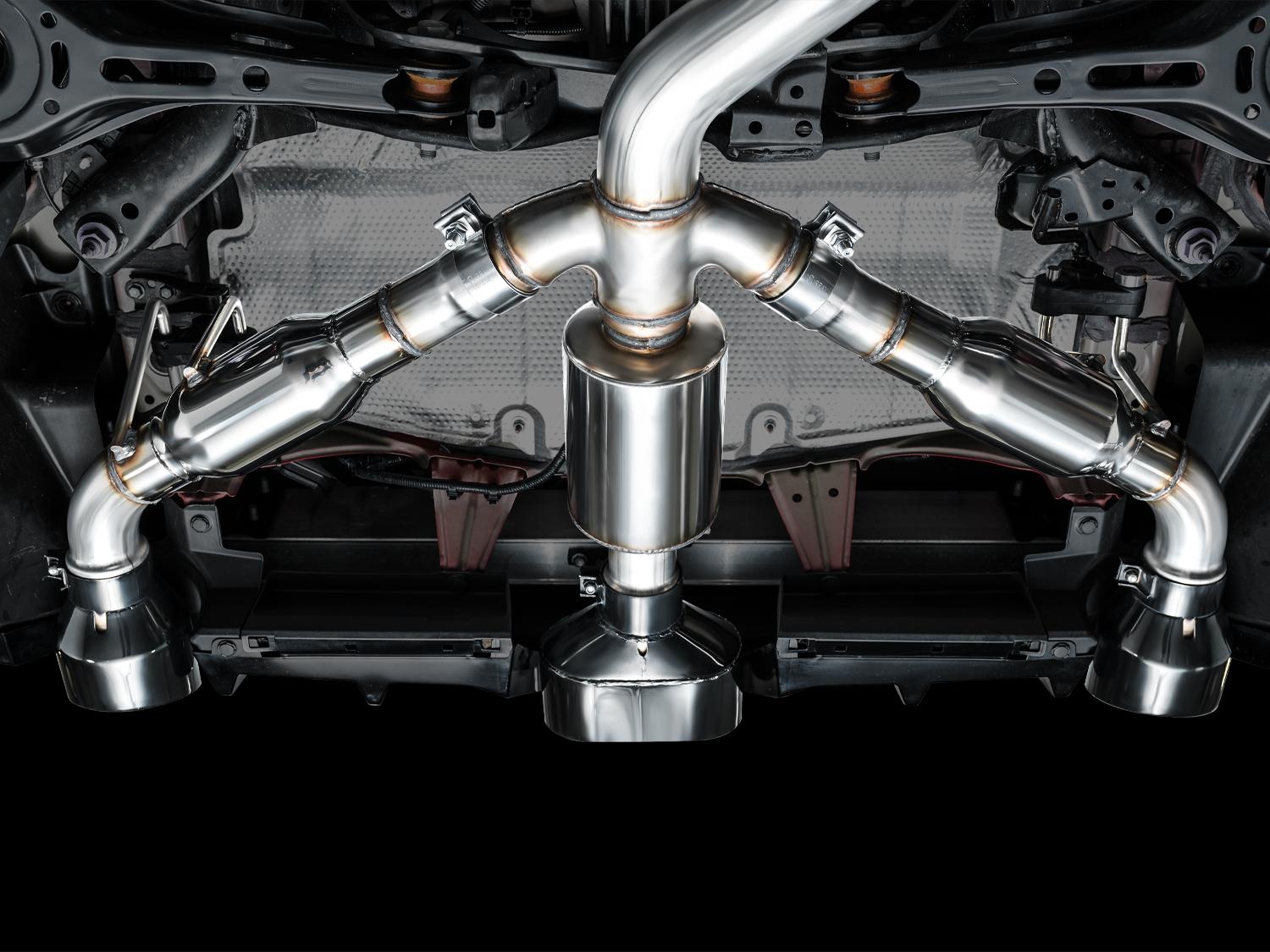 AWE Track Edition Exhaust for GR Corolla - Diamond Black Tips - 3020-53472