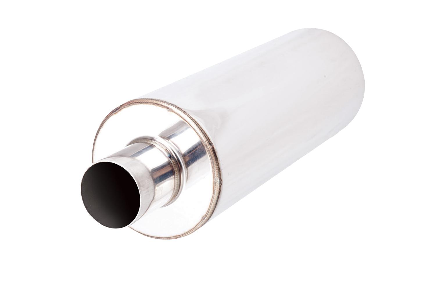 XForce Round Resonater 5" Od Barrel, 14" Long, 2.5" Inlet Straight Through - RS5-1463