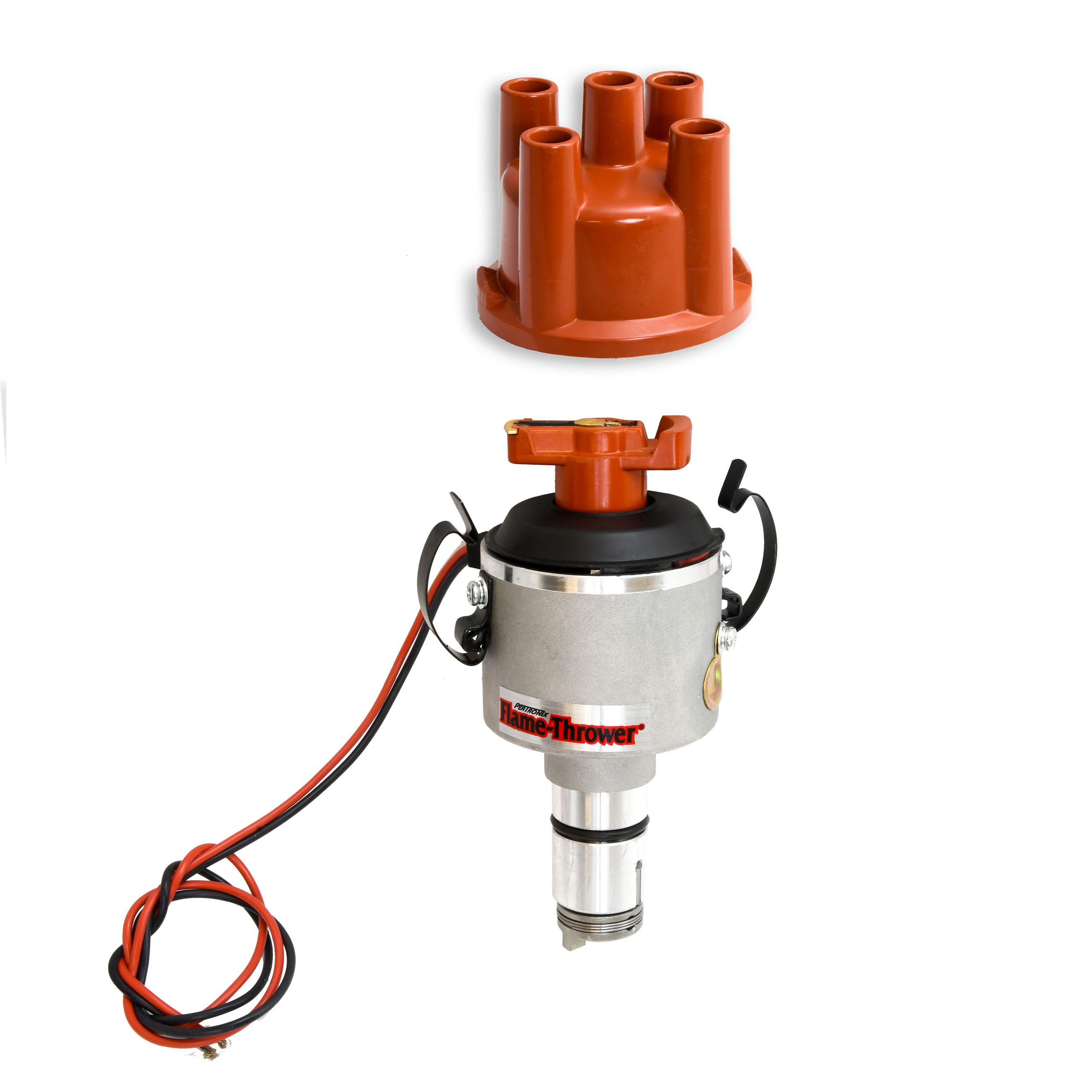 Pertronix Flame-Thrower "Stock Look" Bosch Style Distributor Featuring Original Ignitor Electronics. 12-Volt Negative Ground, Non Vacuum Advance. - D186604