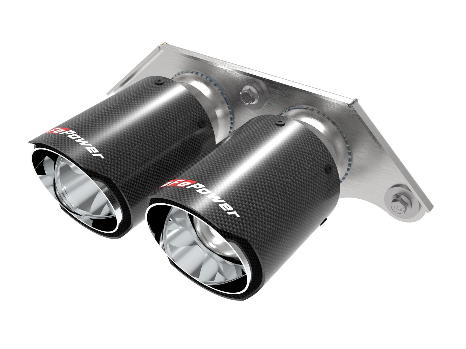 AFE MACH Force-Xp 4 IN Carbon Fiber OE Replacement Exhaust Tips (Porsche 911 GT3 14-19 H6-3.8L/4.0L) - 49C36435-C