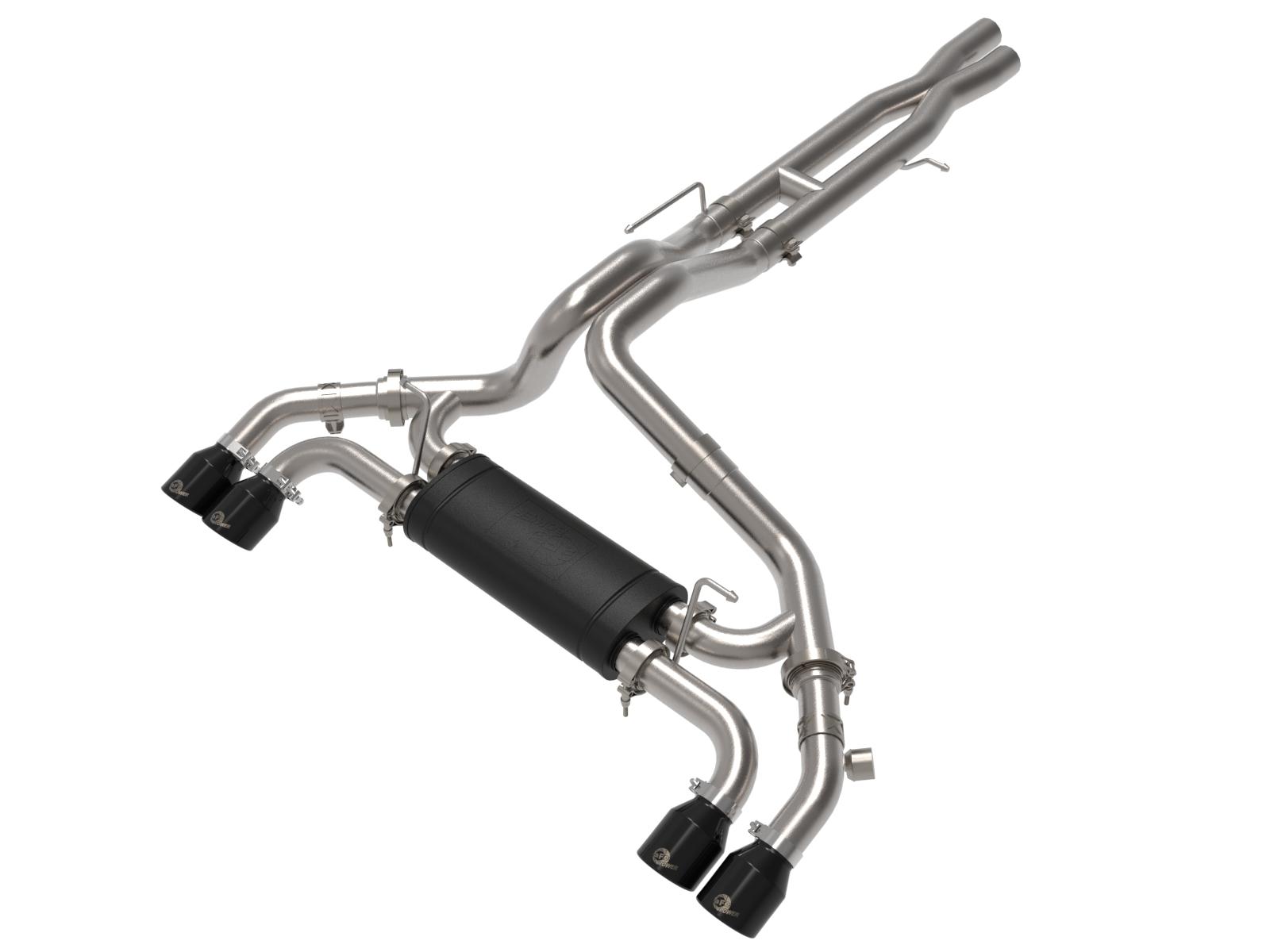 aFe Vulcan Series 2.5" to 3" 304 Stainless Steel Cat-Back Exhaust system w/ Black Tips (2021-2022 Jeep Wrangler 392 V8-6.4L) - 49-38098-B