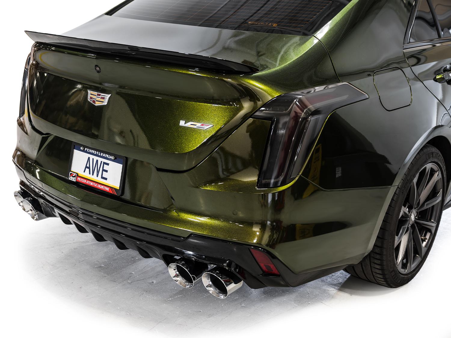 AWE SwitchPath™ Exhaust for Cadillac CT4-V Blackwing - Chrome Silver Tips - 3025-42436