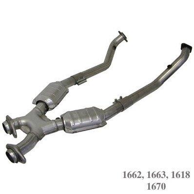 BBK 2.5 Full X-Pipe W/Converters (1994-1995 Mustang 5.0L) - 1663