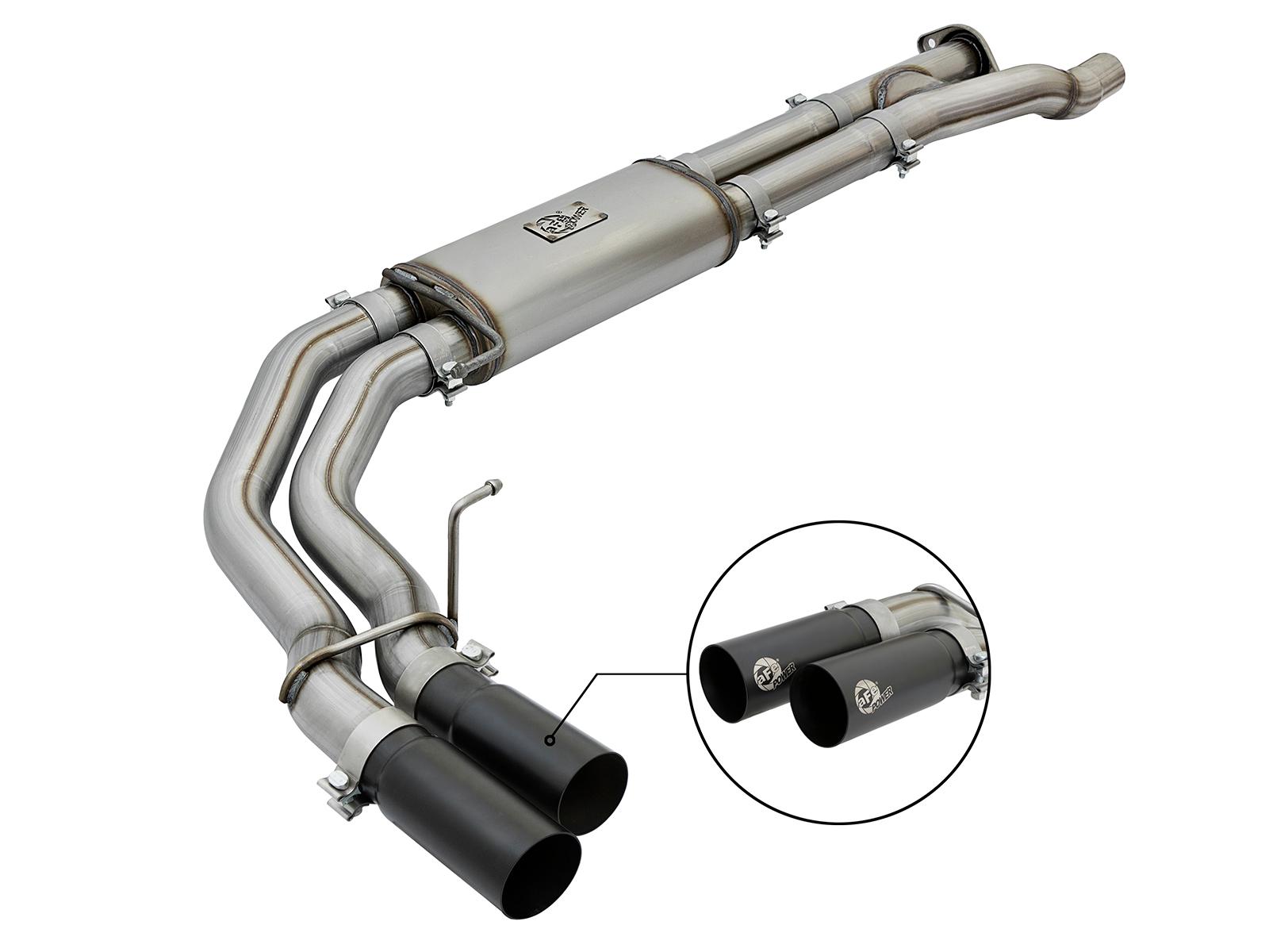 AFE 2017+ F-150 3.5L Ecoboost Raptor Stainless Steel Rebel Series 3" Cat-Back Exhaust System (Dual Side Exit-Black Tips)