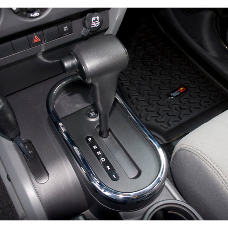 Rugged Ridge Transmission Shifter Trim Chrome Automatic; 07-10 Jeep Wrangler Jk - 11156.02