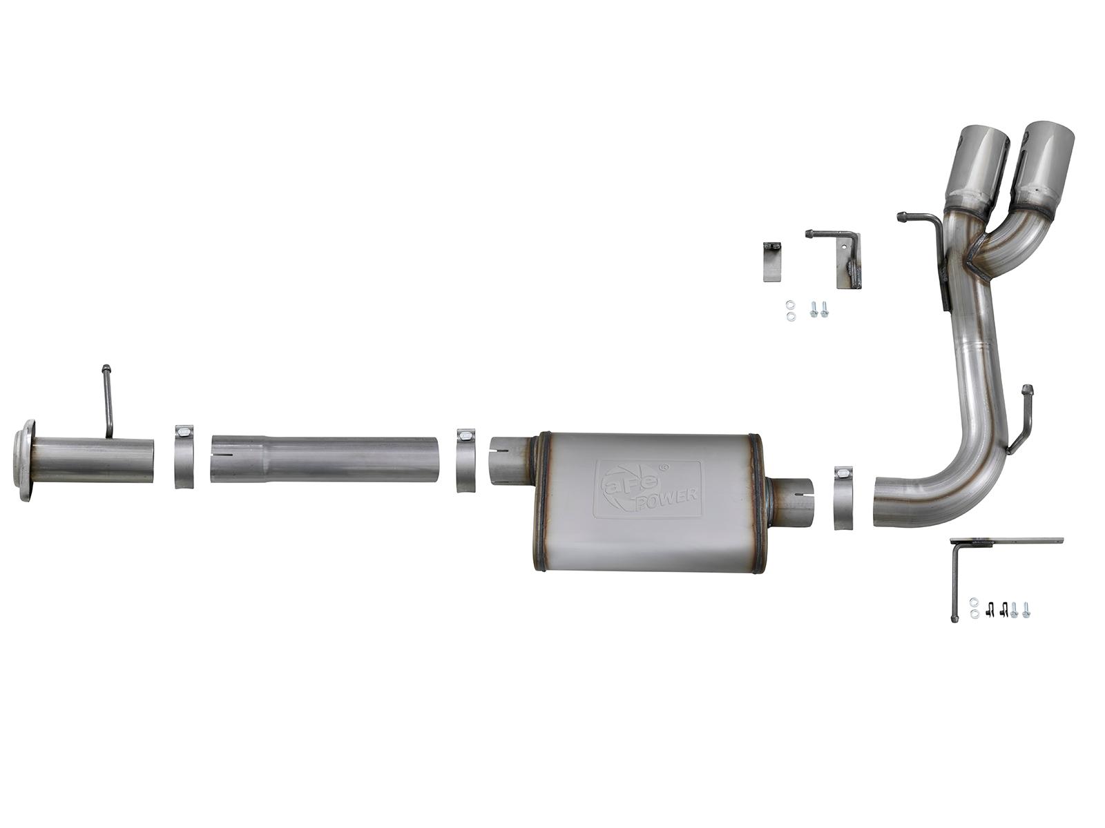 AFE Rebel Series 3 IN 409 Stainless Steel Cat-Back Exhaust System w/Polished Tip (2015-2020 Colorado, Colorado, Canyon, Canyon) - 49-44061-P