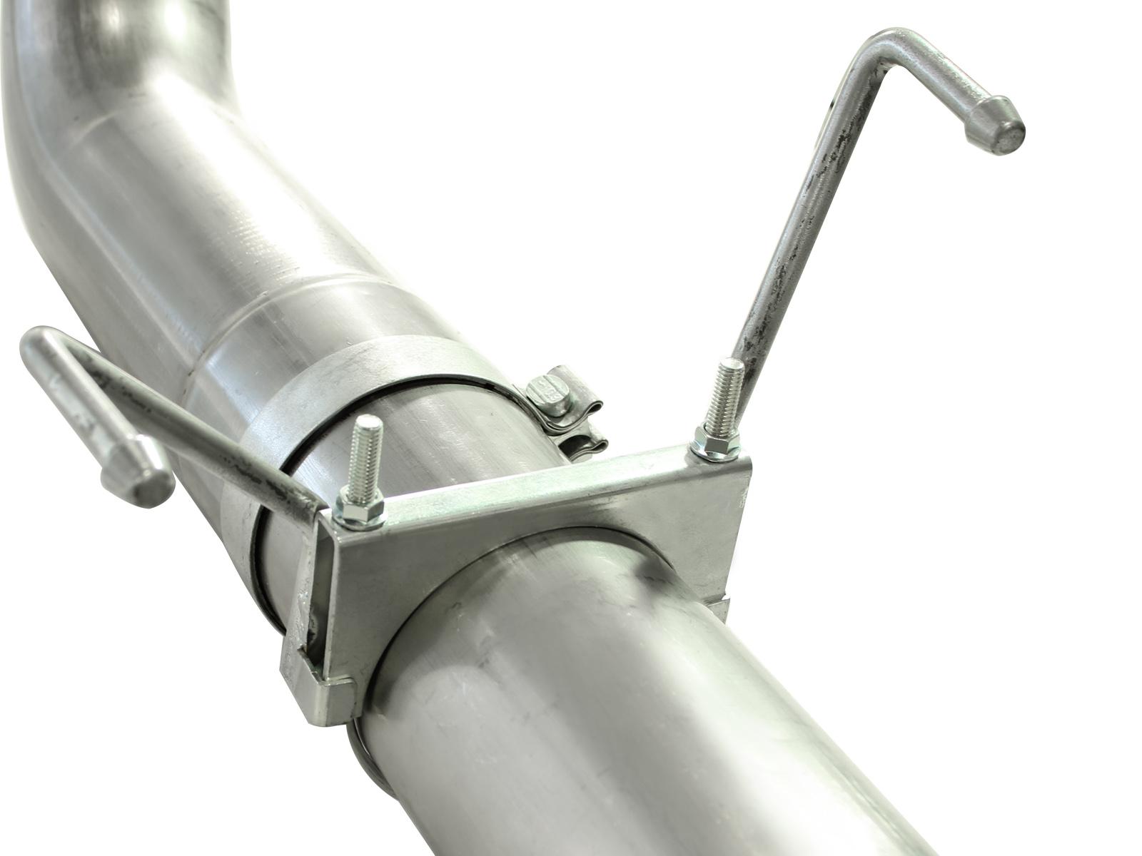 AFE ATLAS 5 IN Aluminized Steel DPF-Back Exhaust System w/Black Tip (2007-2012 2500, 3500, Ram 2500, Ram 3500) - 49-02016-B