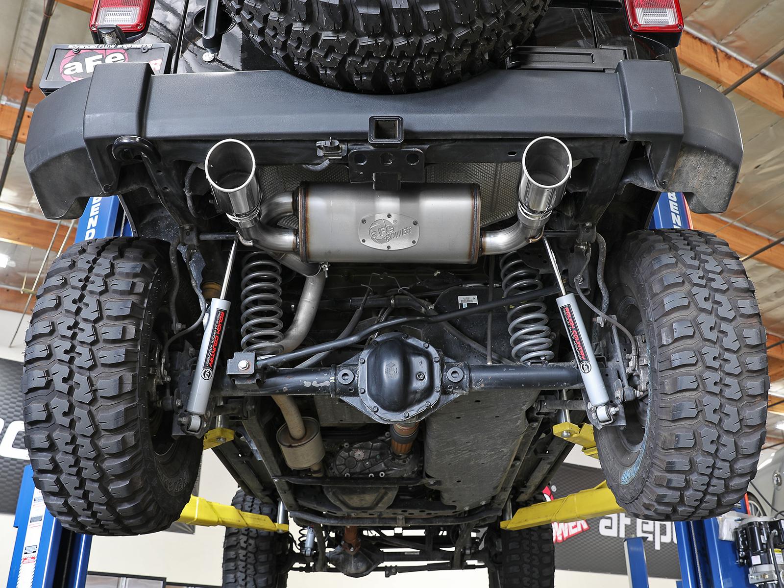 AFE Rebel Series 2-1/2 IN 409 Stainless Steel Axle-Back Exhaust w/ Polished Tips - 49-48061-P