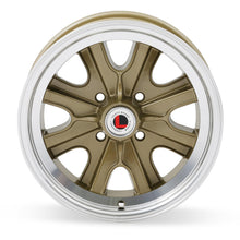 Legendary Wheels HB44 Wheel Series - 15 x 7 in. - 4 x 4.5 Bolt Pattern - 4.25 in. Backspacing - Aluminum - Gold Haze (1964-1973 Mustang Base, Mustang Grande) - LW90-50744F