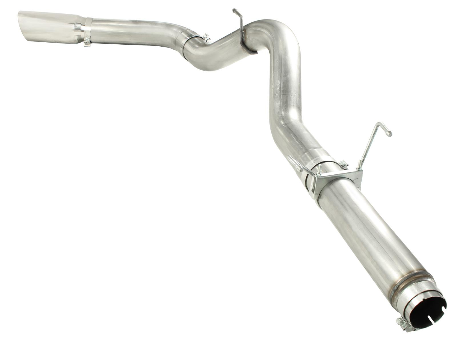 AFE Large Bore-HD 5 IN 409 Stainless Steel DPF-Back Exhaust System w/Polished Tip (2007-2012 2500, 3500, Ram 2500, Ram 3500) - 49-42016-P
