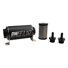DeatschWerks 5/16 in, 10 micron, 110mm In-line fuel filter kit - 8-03-110-010K-516
