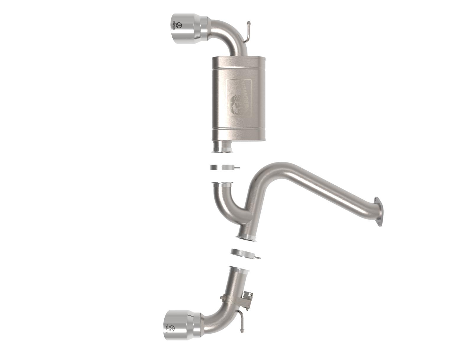 AFE Takeda 3 IN 304 Stainless Steel Axle-Back Exhaust w/ Polished Tips Hyundai Kona N 22-23 L4-2.0L (t) (49-37032-P) - 49-37032-P
