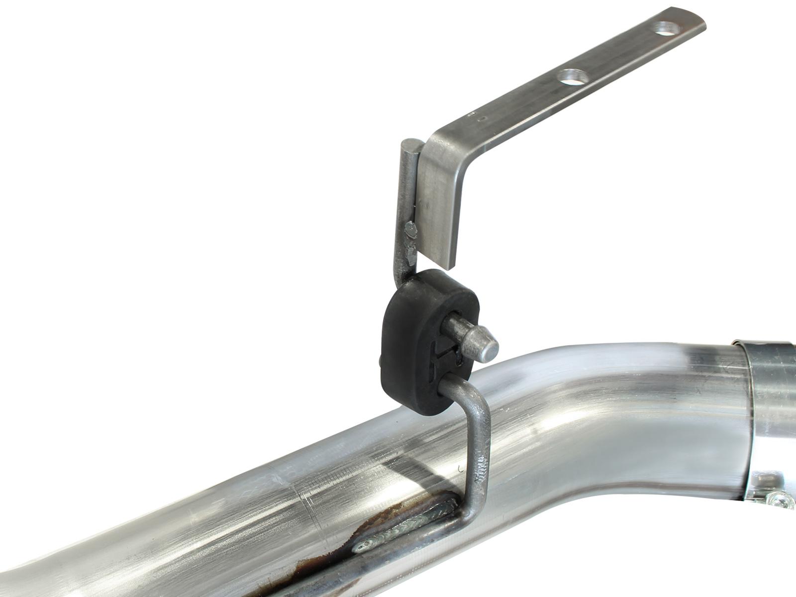 AFE Large Bore-HD 4 IN 409 Stainless Steel DPF-Back Exhaust System w/ Dual Black Tip (2011-2016 Silverado 2500 HD, Silverado 3500 HD, Sierra 2500 HD, Sierra 3500 HD) - 49-44043-B