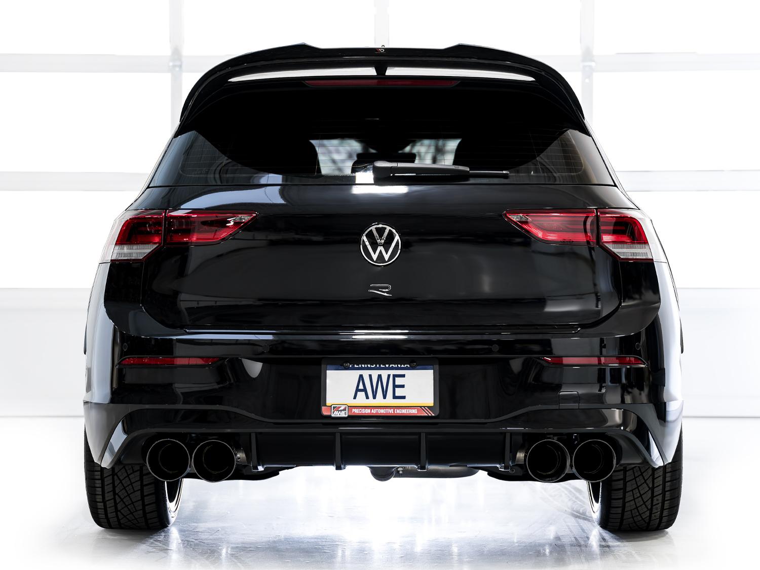 AWE Track Edition Exhaust for Volkswagen MK8 Golf R - Diamond Black Tips - 3020-43658