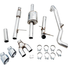 AWE 0FG Catback Dual Side Exit Exhaust for 4th Gen Silverado/Sierra 1500 5.3L (Flat Bumper) - Chrome Silver Tips - 3015-22207