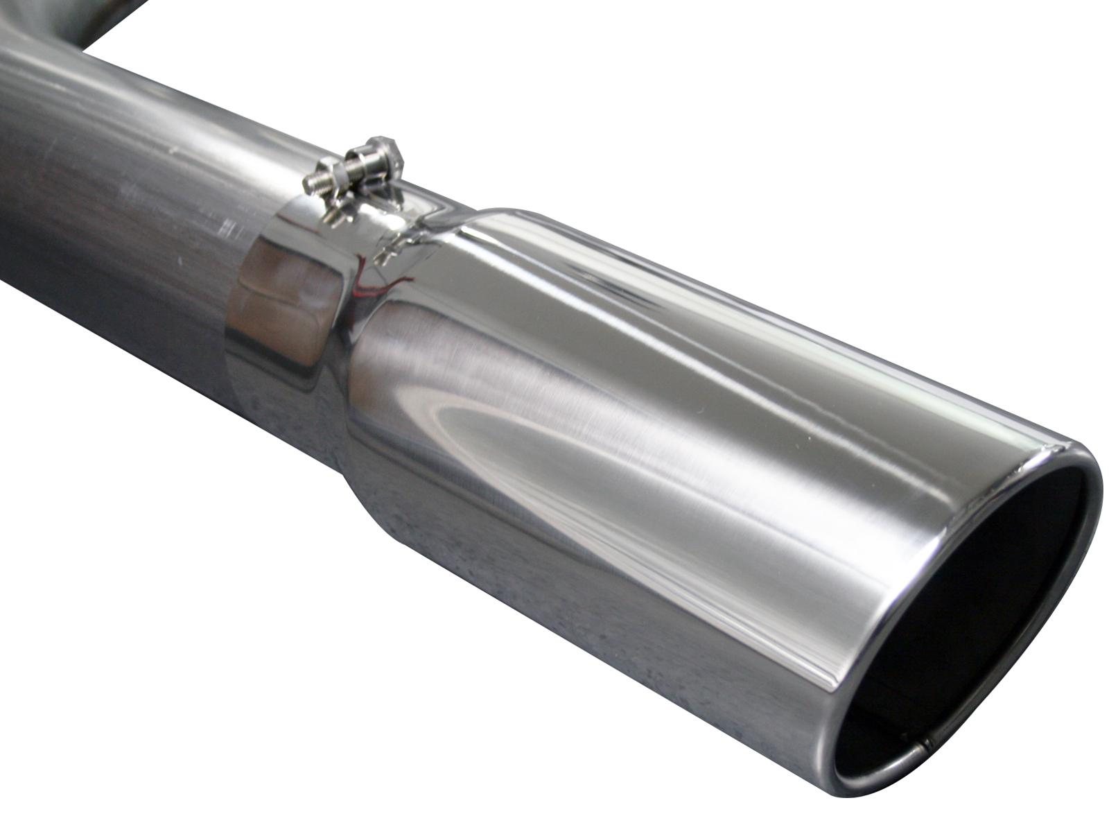AFE Large Bore-HD 5 IN 409 Stainless Steel Cat-Back Exhaust System w/ Polished Tip (2004-2007 Ram 2500, Ram 3500) - 49-42012