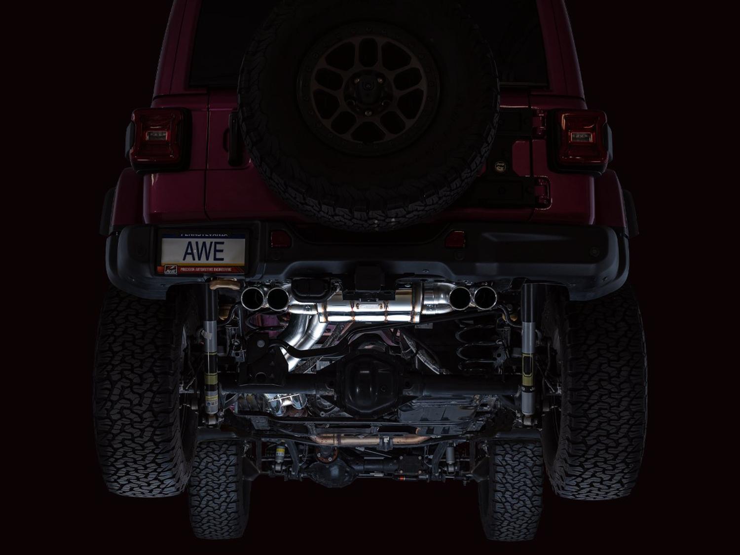 AWE SwitchPath Exhaust - Quad BashGaurds (2021+ Jeep Wrangler Rubicon 392) - 3025-41392