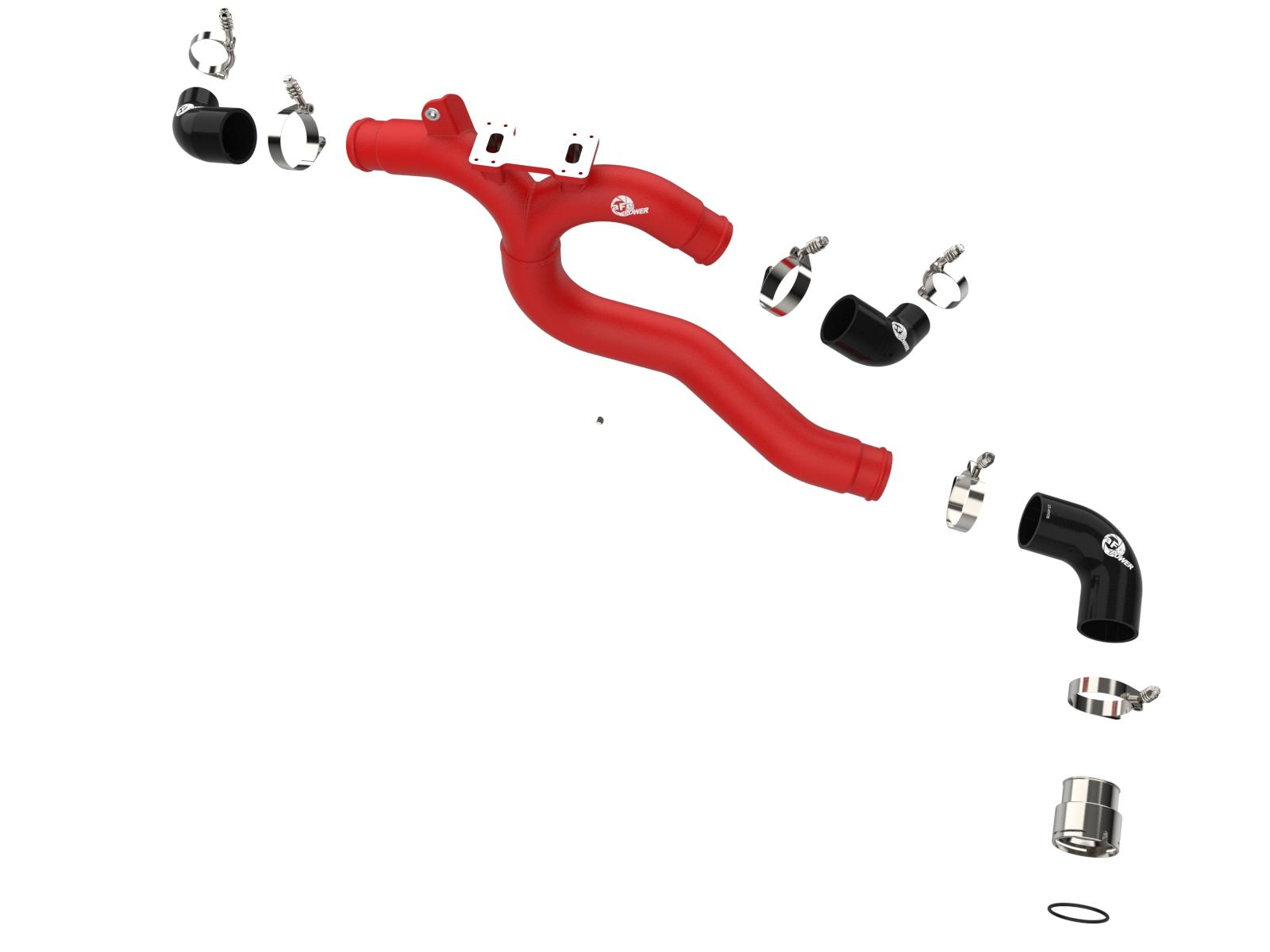 AFE BladeRunner 3 IN Aluminum Hot Charge Pipe Red Kia Stinger 18-22 V6-3.3L (tt) - 46-20508-R