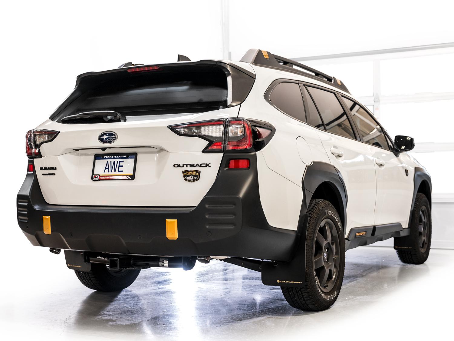 AWE 0FG Exhaust - Dual BashGuards (2020+ Subaru Outback 2.4T) - 3015-38246