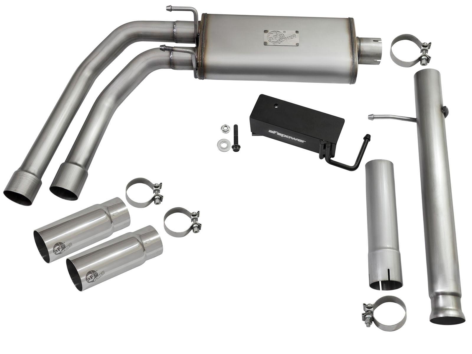 AFE Rebel Series 3 IN to 2-1/2 IN 409 Stainless Steel Cat-Back Exhaust w/ Polish Tip - 49-44062-P