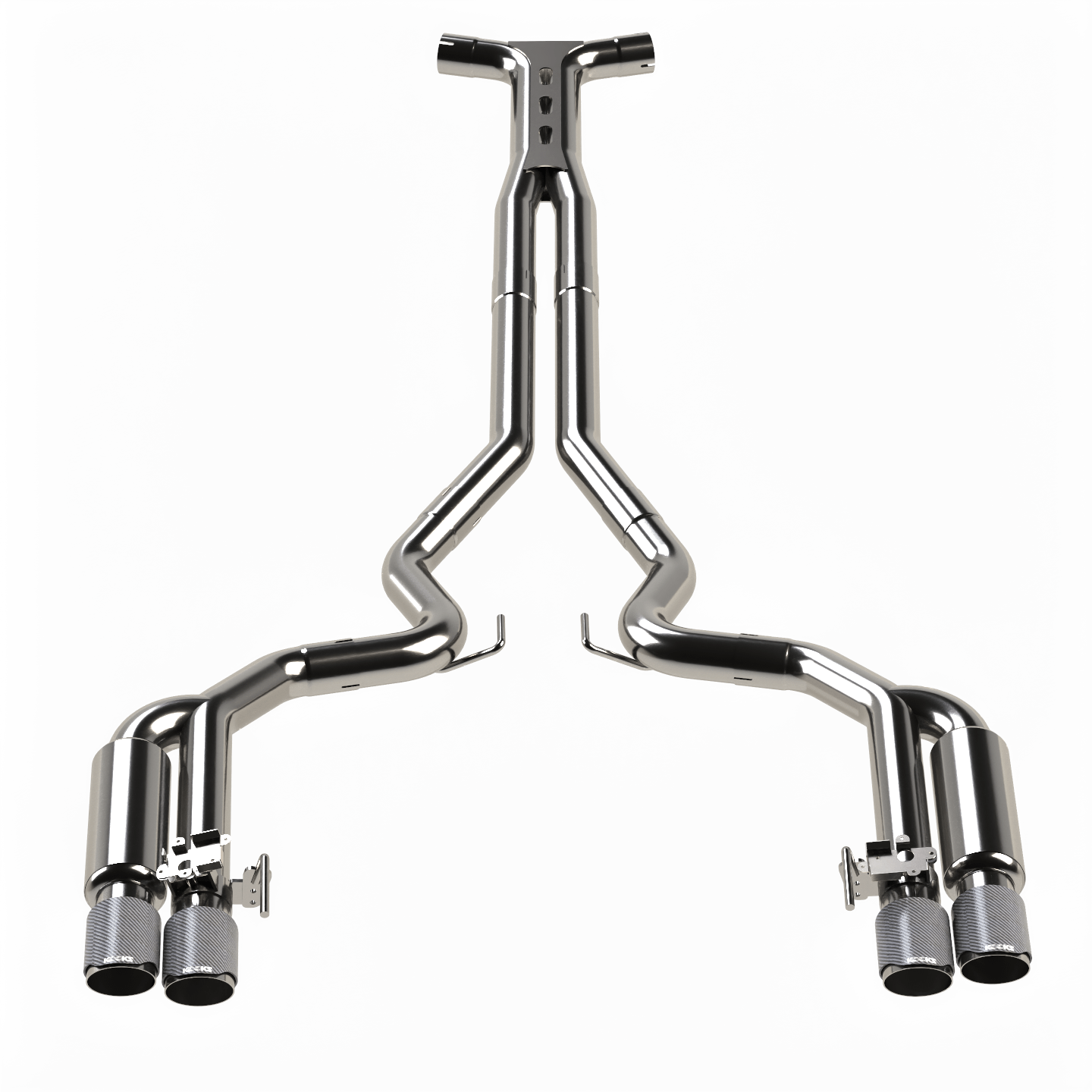 Kooks 3" SS Connection-Back ULTRA X Shotgun Exhaust w/Carbon Tips. 18-26 Mustang 5.0L - 11515720