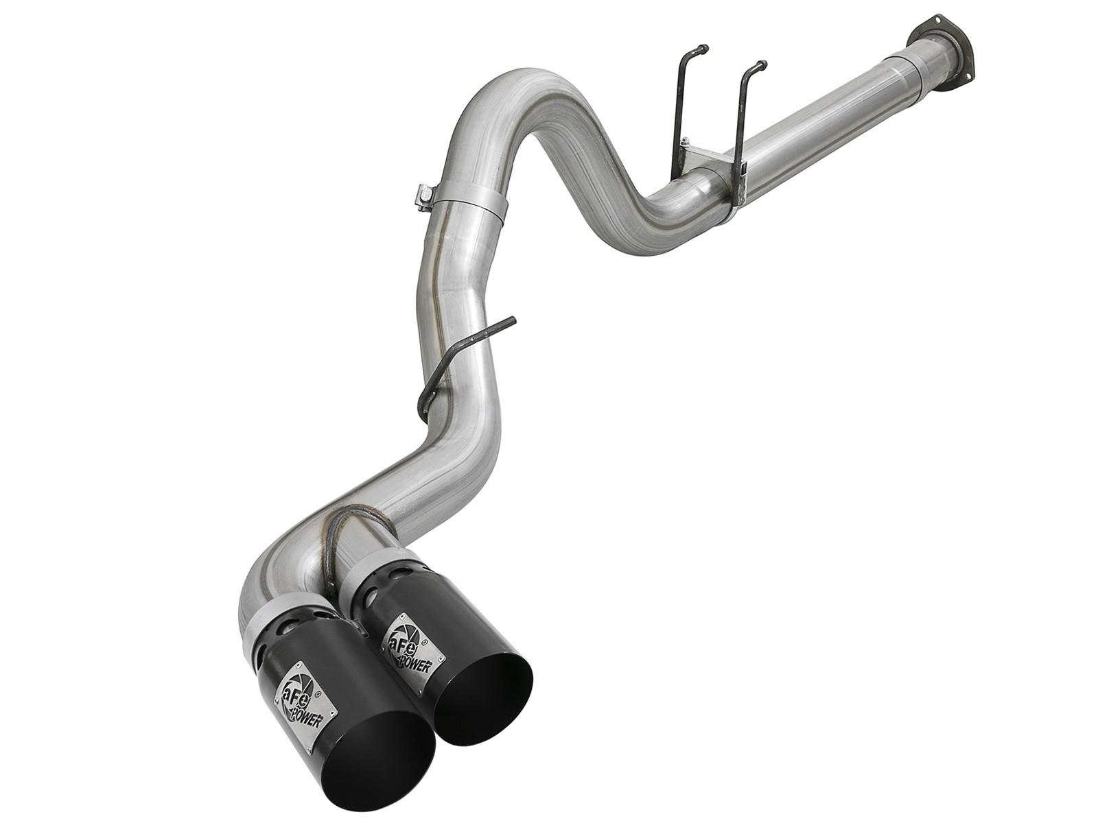 AFE Rebel XD 4 IN 409 Stainless Steel DPF-Back Exhaust w/Dual Black Tips (Ford Diesel Trucks 11-14 V8-6.7L (td)) - 49-43120-B
