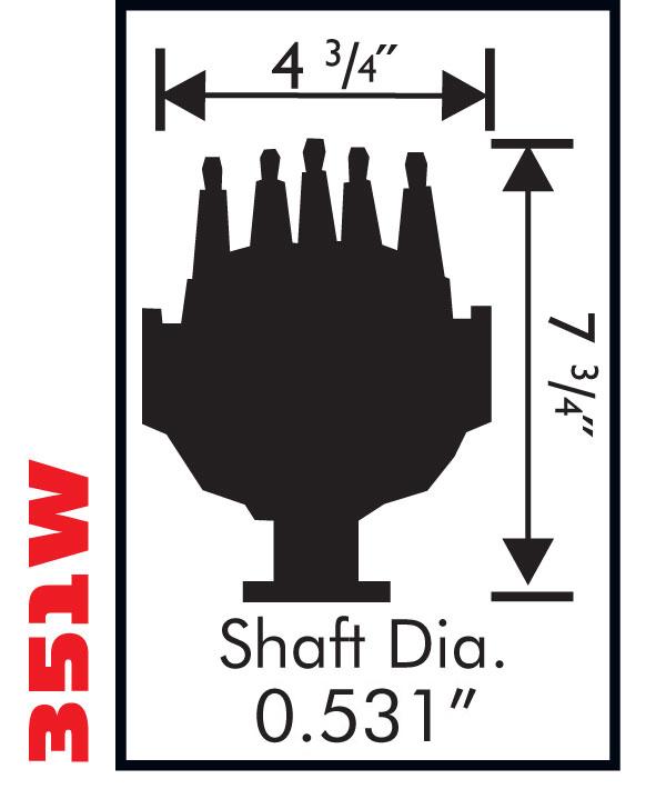 Msd 2362 Distributor, Ford Cam Sync, 351W, Steel Gear