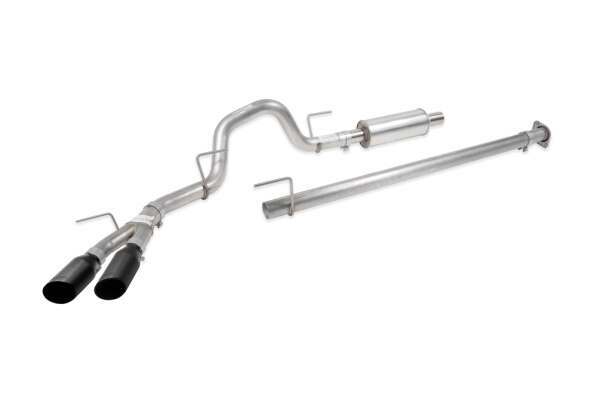 Roush Side Exit Cat Back Performance Exhaust - Black Tip (2021-2026 F-150) - 422266-BLK