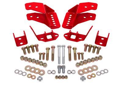 BMR Fabrication Coilover conversion kit, rear, adjustable shock mt, w/o CAB Red (1978-1987 G-Body) - CCK462R