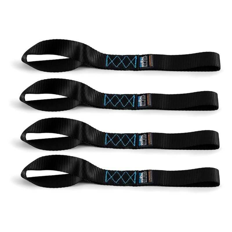 Borne Off-Road Soft Loop Tie-Down Straps (4-Pack) Black - BNRTC-SLP-4BK