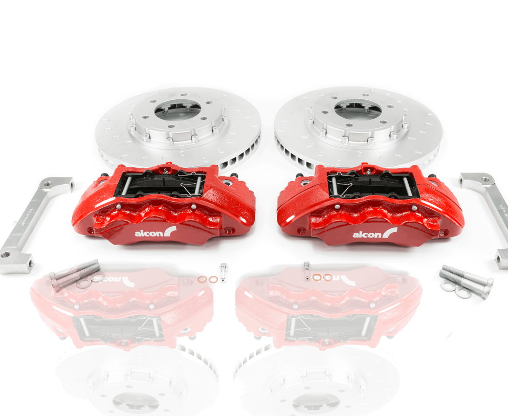 Alcon Off-Road 6-Piston Front Brake Upgrade Kit - Red Calipers (2021-2025 Ford Bronco/2019-2025 Ford Ranger) - ALCBKF1551K61