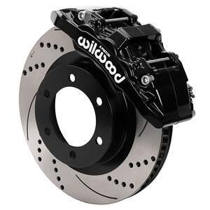 Wilwood Aero6-DM Front Brake Kit - SRP Drilled & Slotted Rotor - Black (2021-2024 Ford Bronco / 2019+ Ranger) - 140-17512-D