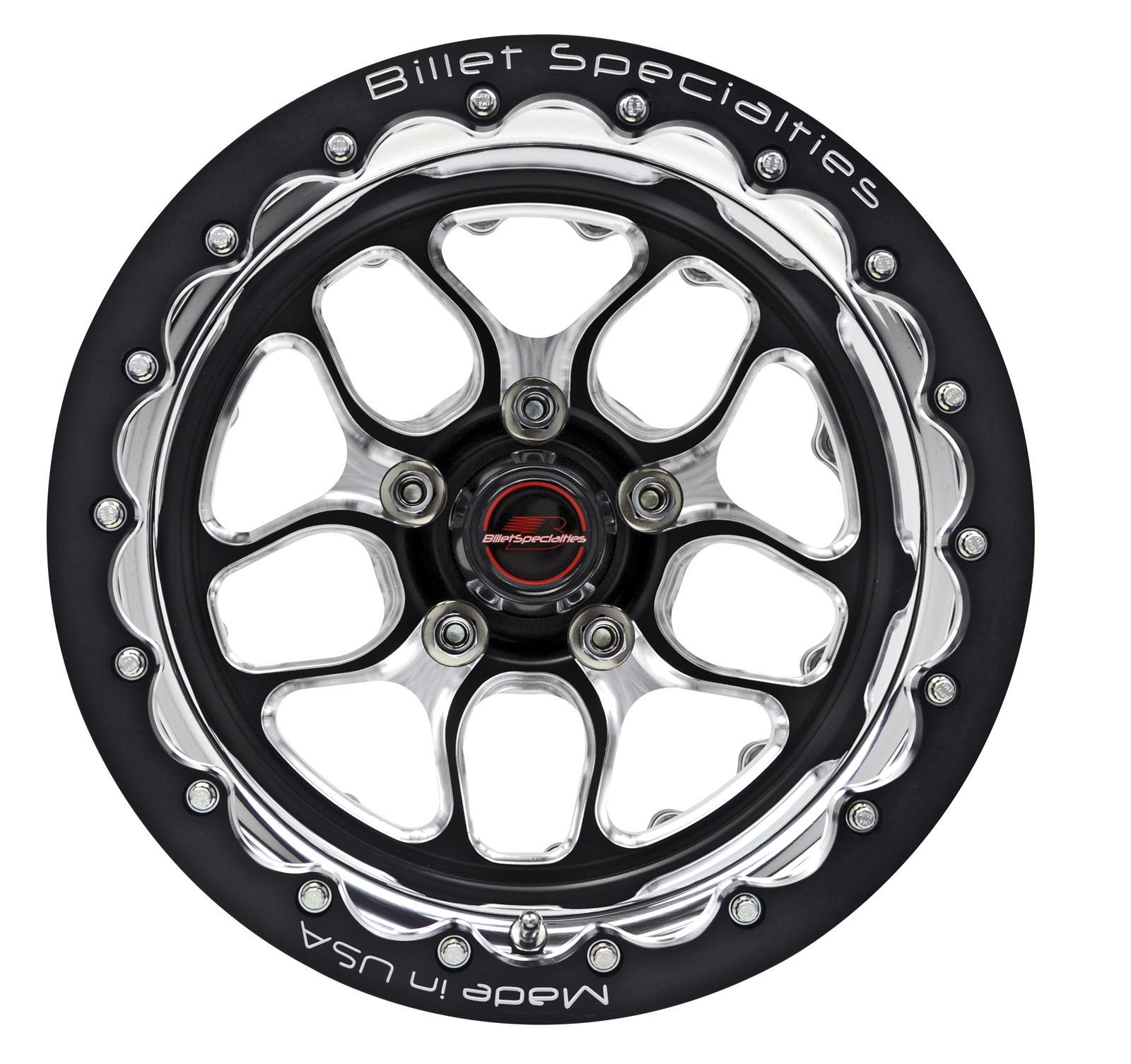 Billet Specialties WIN LITE Black Double Beadlock 15X12 5.50" BS 65 BP - BRDB22512L6555