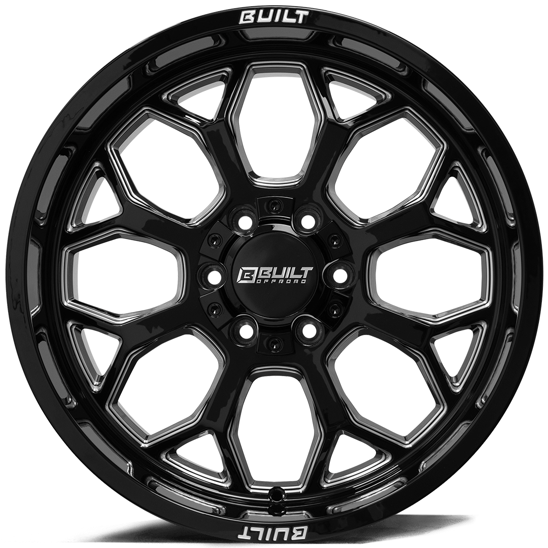 Built Off-Road BTO-1 Wheel - 20x9, 8x165, Gloss Black Milled - 2098165-0BT01BM