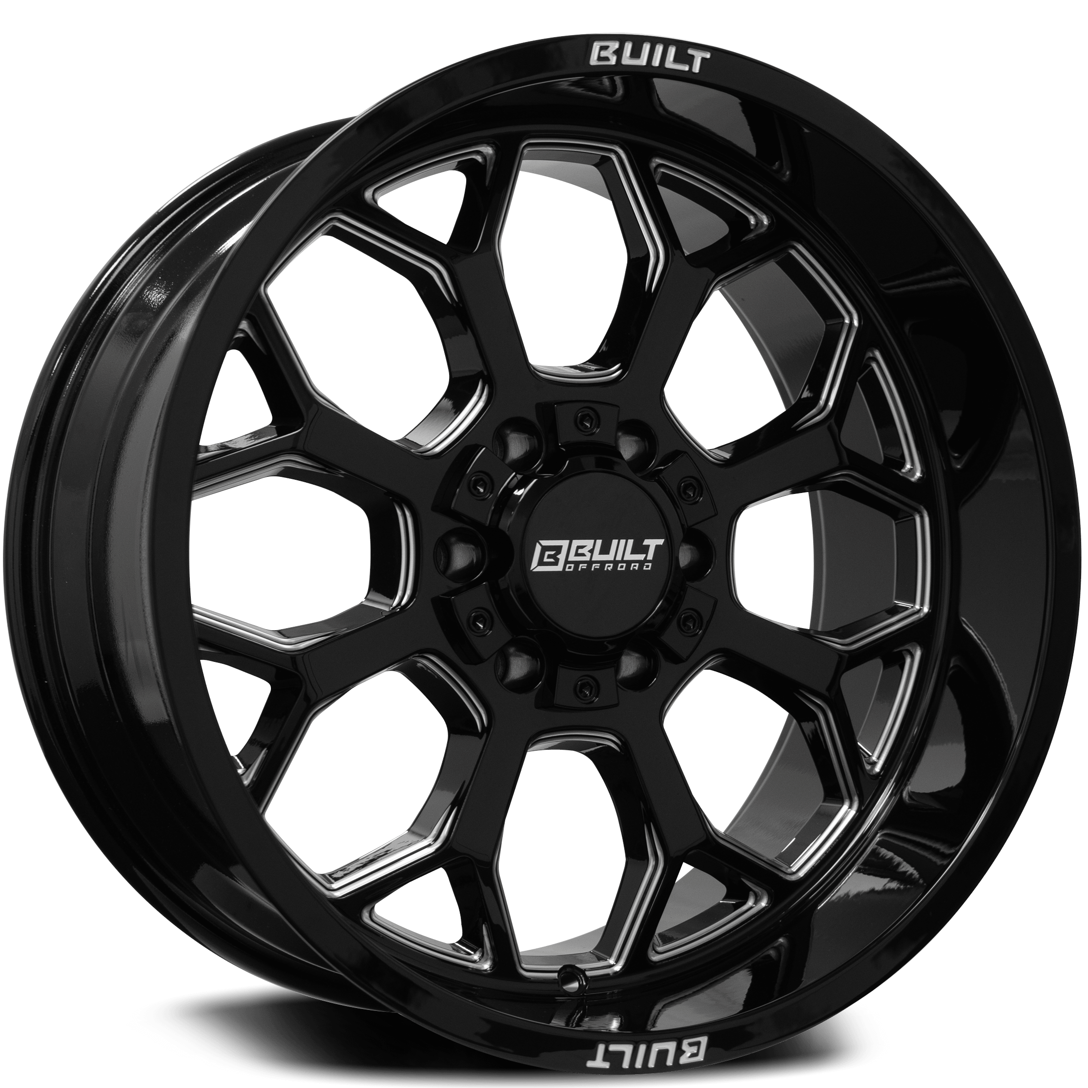 Built Off-Road BTO-1 Wheel - 20x9, 8x165, Gloss Black Milled - 2098165-0BT01BM