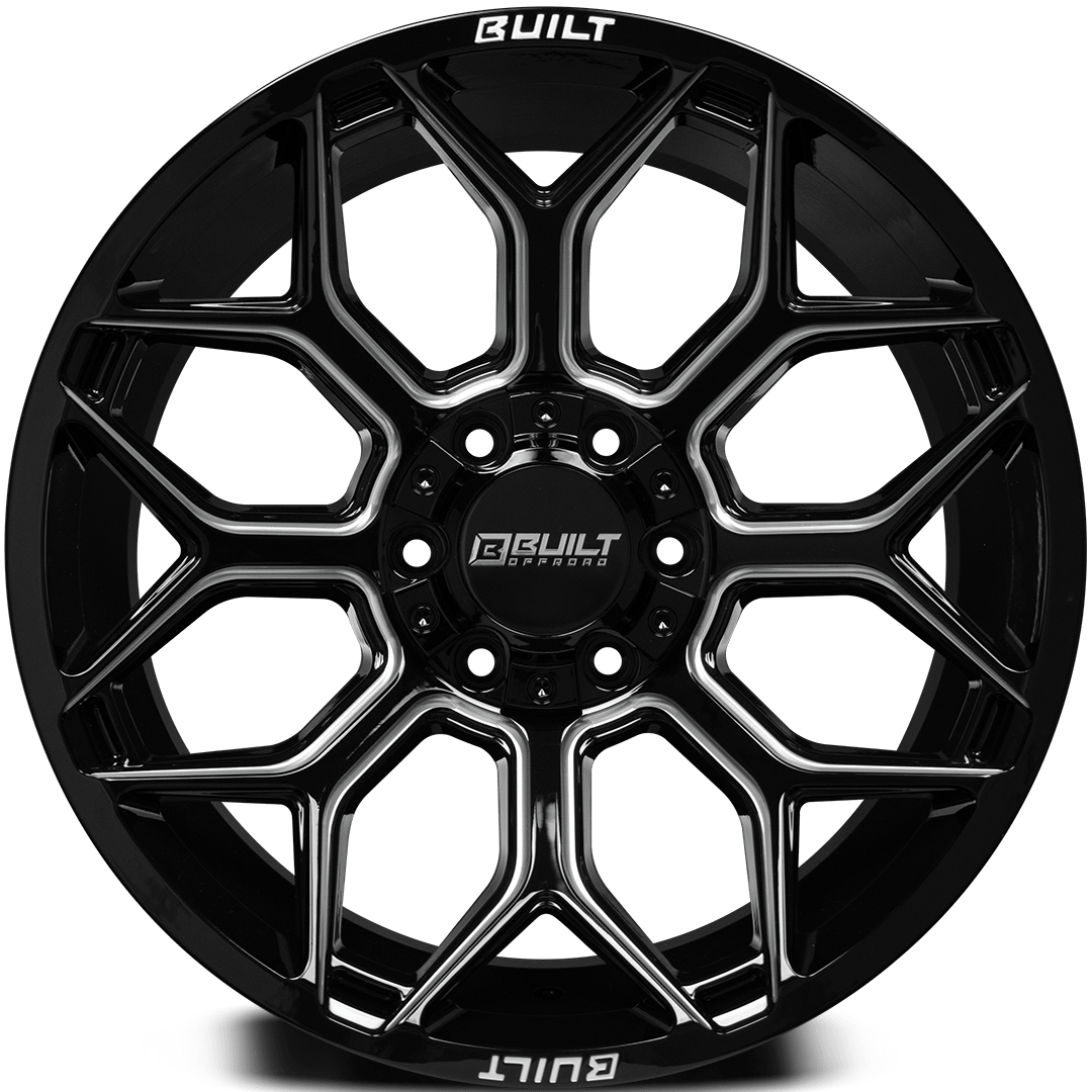 Built Off-Road BTO-4 Wheel - 20x10, 5x127-5x139, Gloss Black Milled - 201010H-19BT04BM