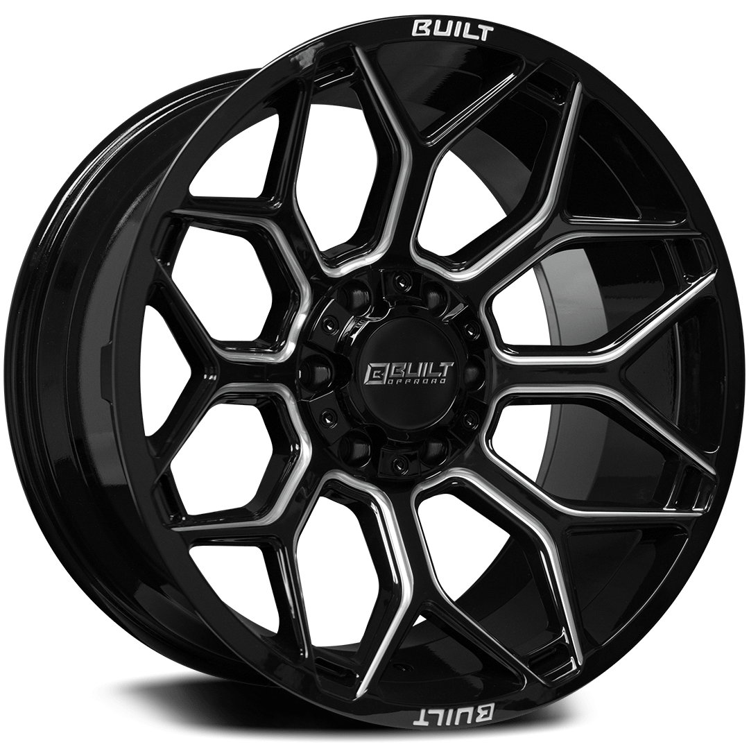 Built Off-Road BTO-4 Wheel - 20x10, 5x127-5x139, Gloss Black Milled - 201010H-19BT04BM