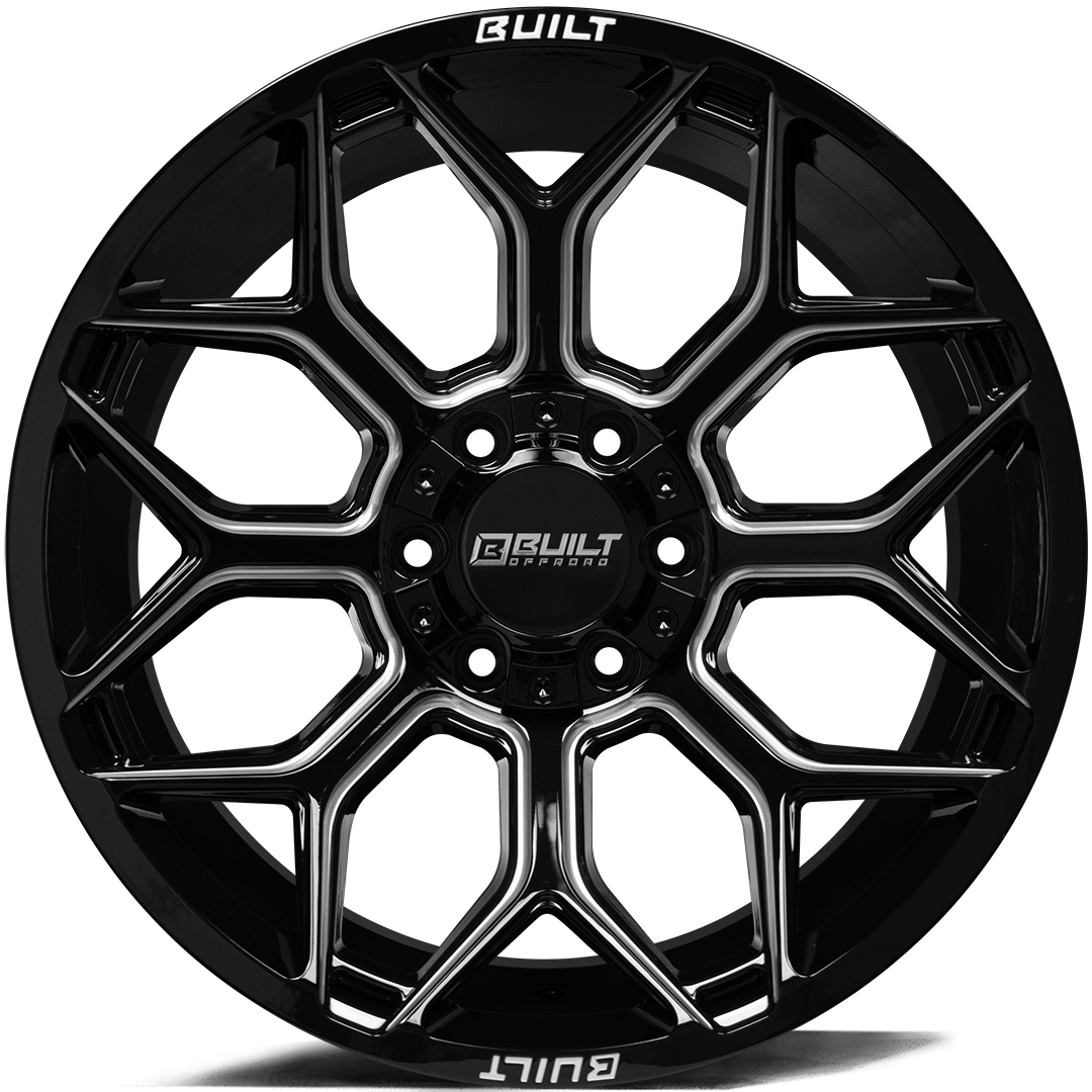 Built Off-Road BTO-4 Wheel - 20x10, 5x127-5x139, Gloss Black Milled - 201010H-19BT04BM