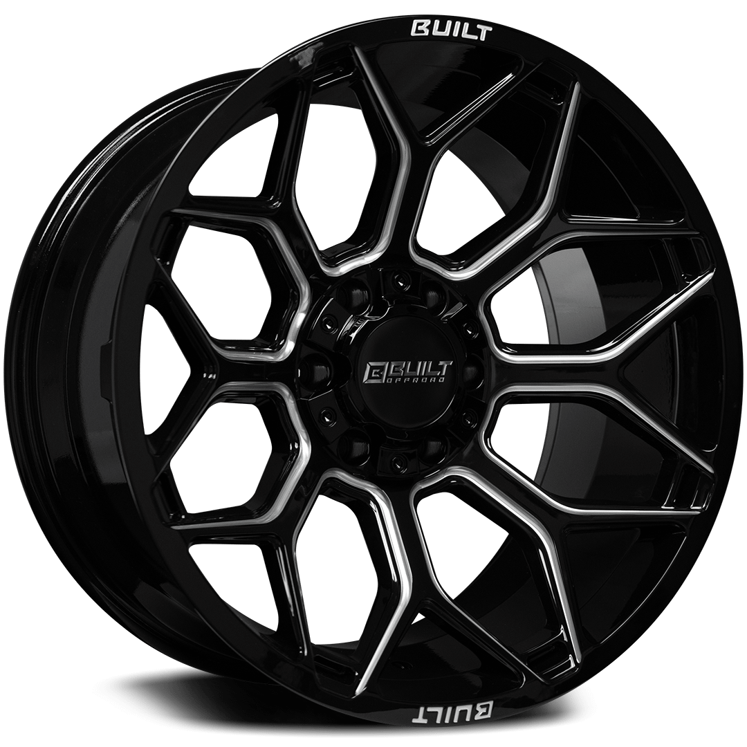 Built Off-Road BTO-4 Wheel - 20x10, 5x127-5x139, Gloss Black Milled - 201010H-19BT04BM