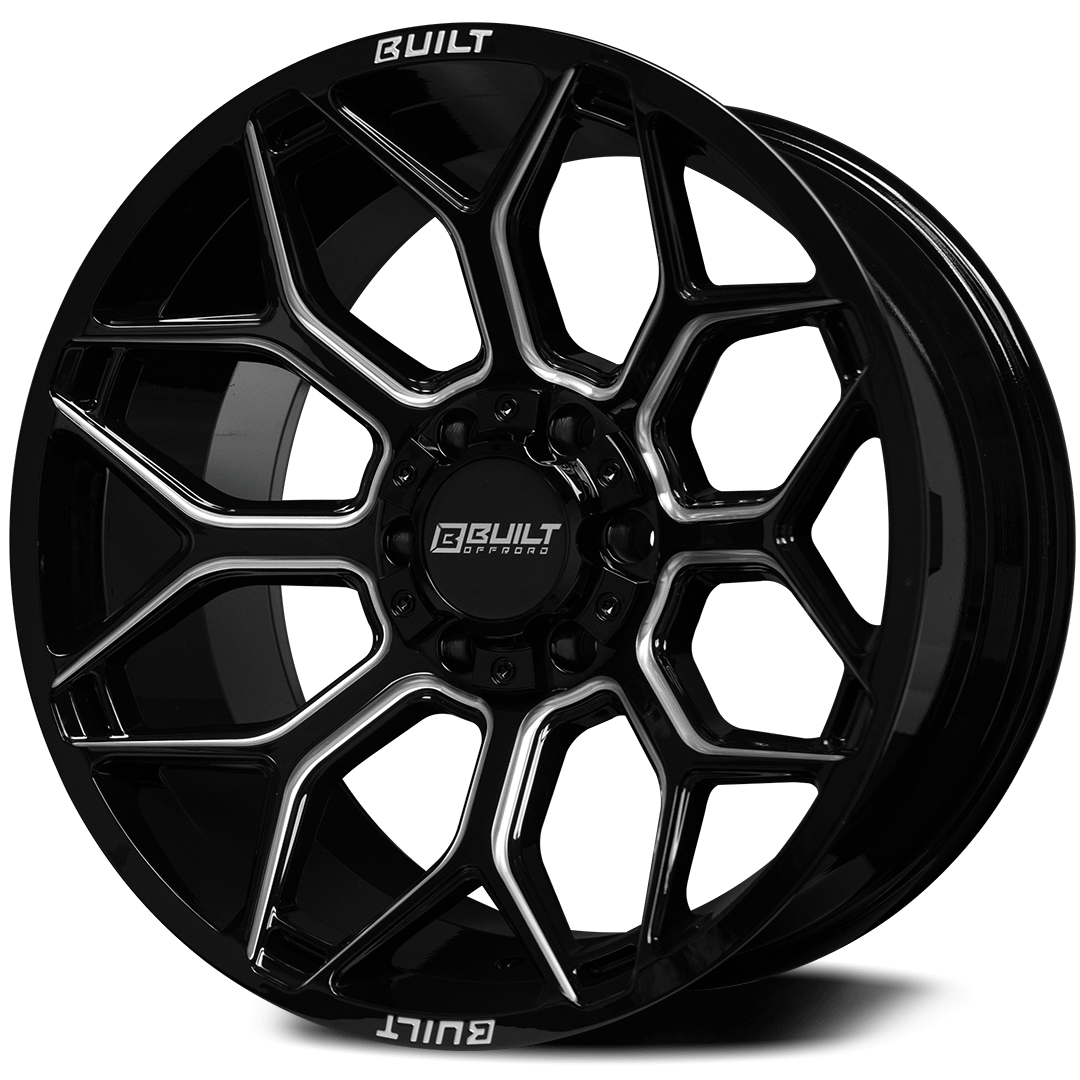 Built Off-Road BTO-4 Wheel - 20x10, 5x127-5x139, Gloss Black Milled - 201010H-19BT04BM