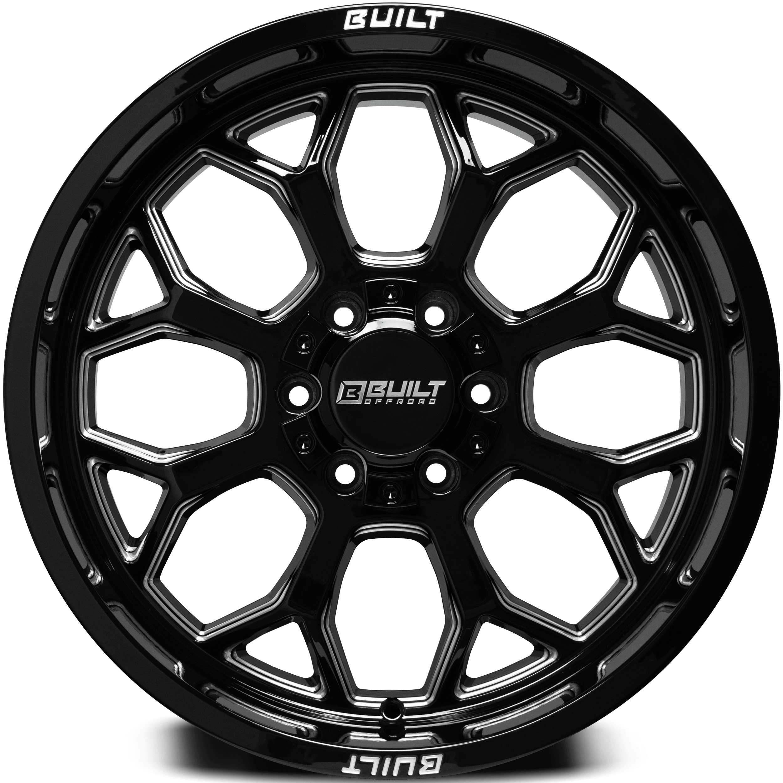 Built Off-Road BTO-1 Wheel - 20x9, 8x165, Gloss Black Milled - 2098165-0BT01BM