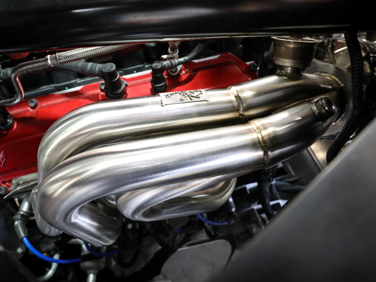 AFE Twisted Steel 1-7/8 IN to 2-3/4 IN 304 Stainless Headers w/ Titanium Coat Finish (Chevrolet Corvette (C8) 20-25 V8-6.2L) - 48-34148-T