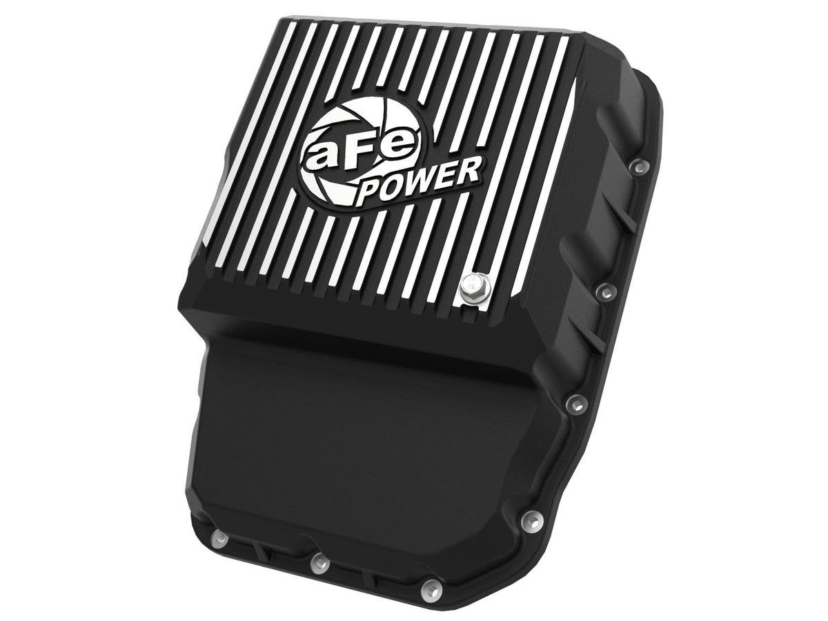 aFe POWER Transmission Pan Black w/ Machined Fins (2007-2012 2500, 3500, Ram 2500, Ram 3500) - 46-70062