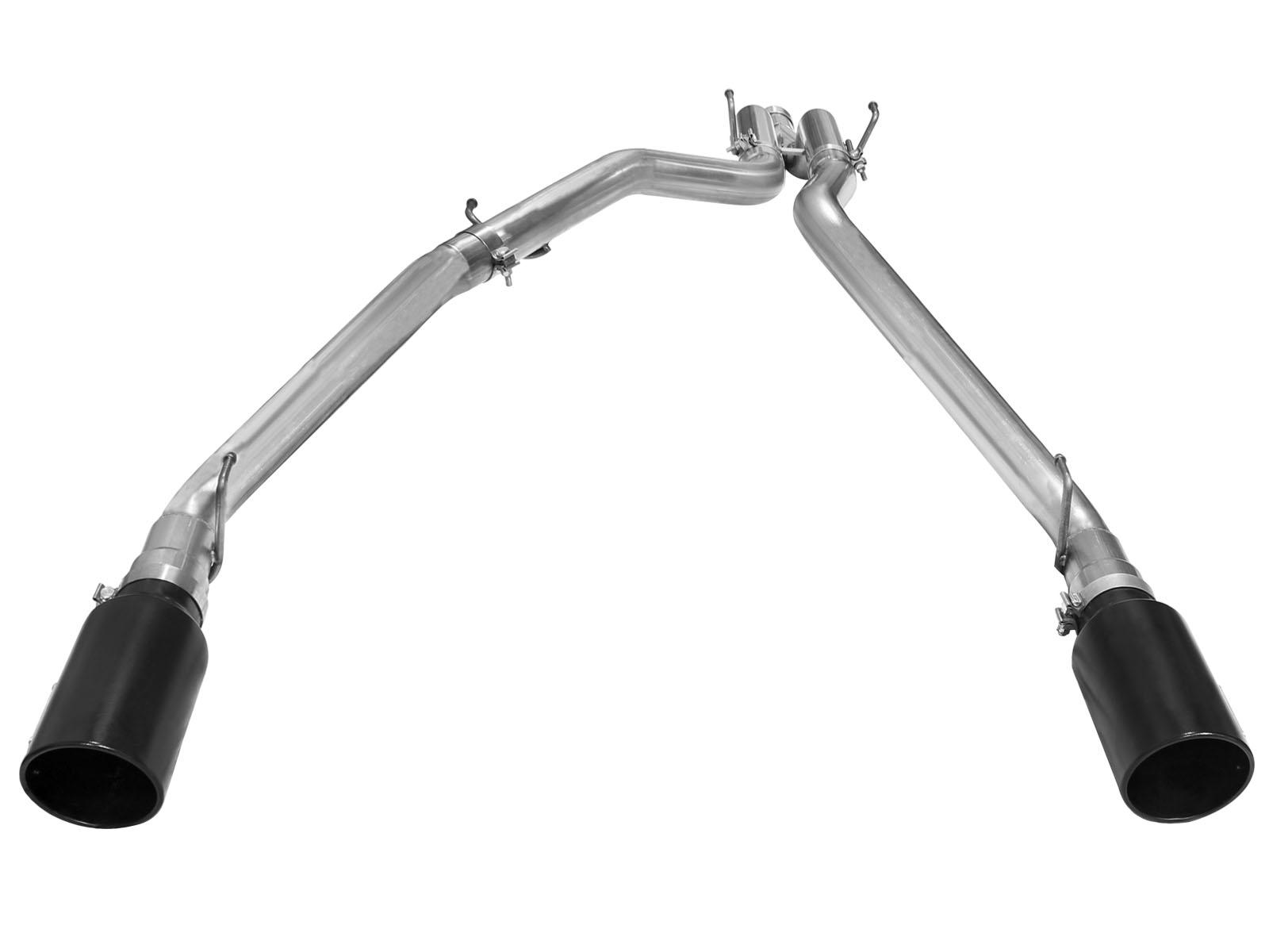 AFE Large Bore-HD 3 IN 409 Stainless Steel DPF-Back Exhaust System w/Black Tip (2014-2019 1500, 1500 Classic) - 49-42044-B