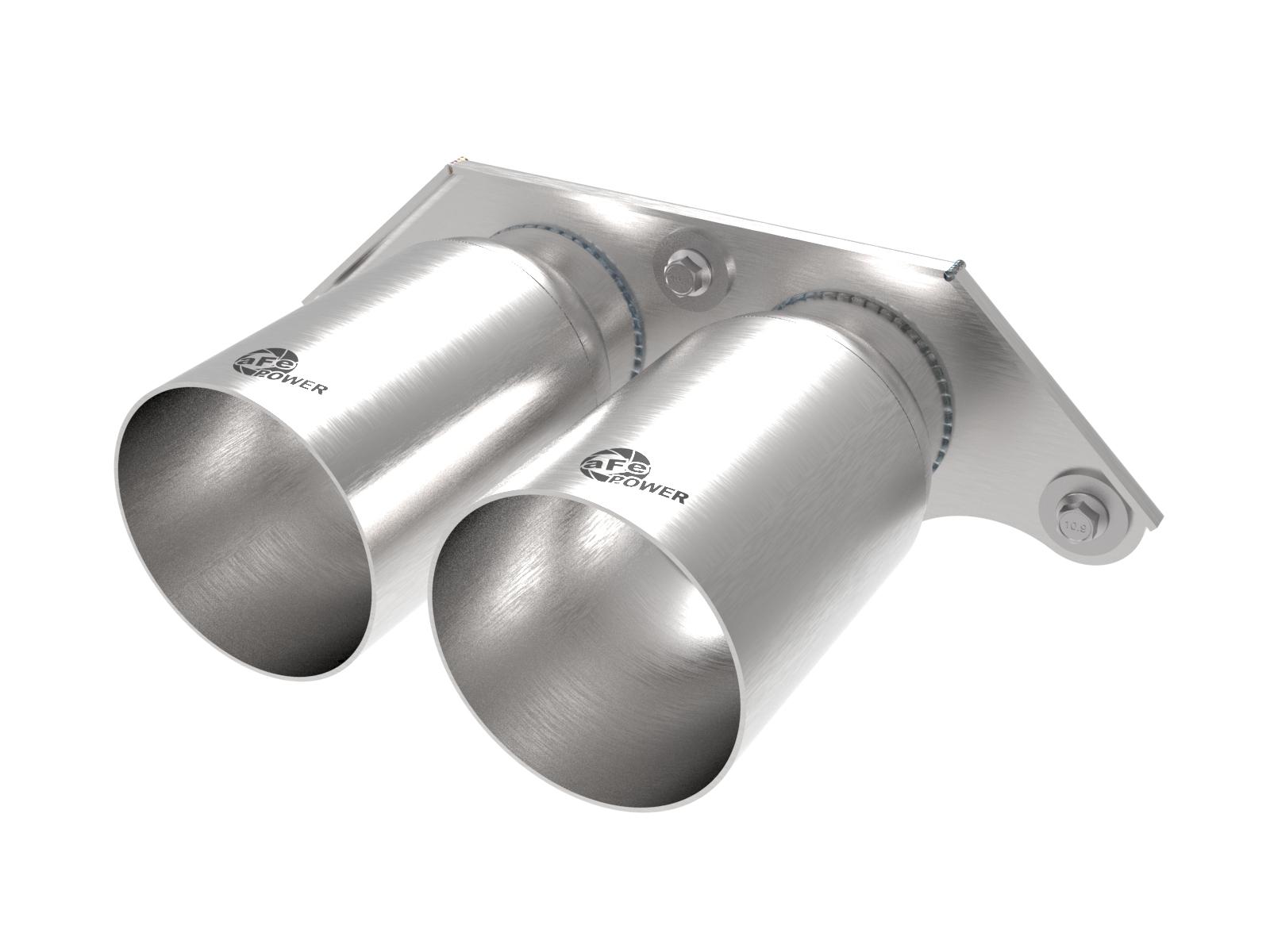 AFE MACH Force-Xp 4 IN Brushed Finish OE Replacement Exhaust Tips (Porsche 911 GT3 14-19 H6-3.8L/4.0L) - 49C36435-H