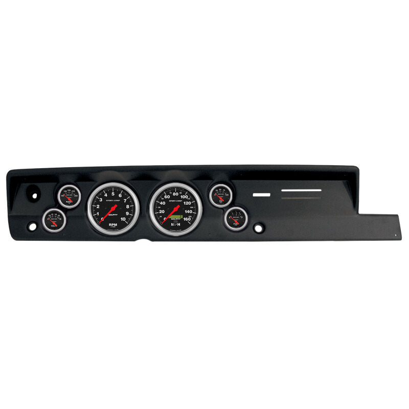 Autometer 67-69 Plymouth Cuda w/ Heat Direct Fit 6 Gauge Dash Kit (5in x2 & 2 1/16in x4)