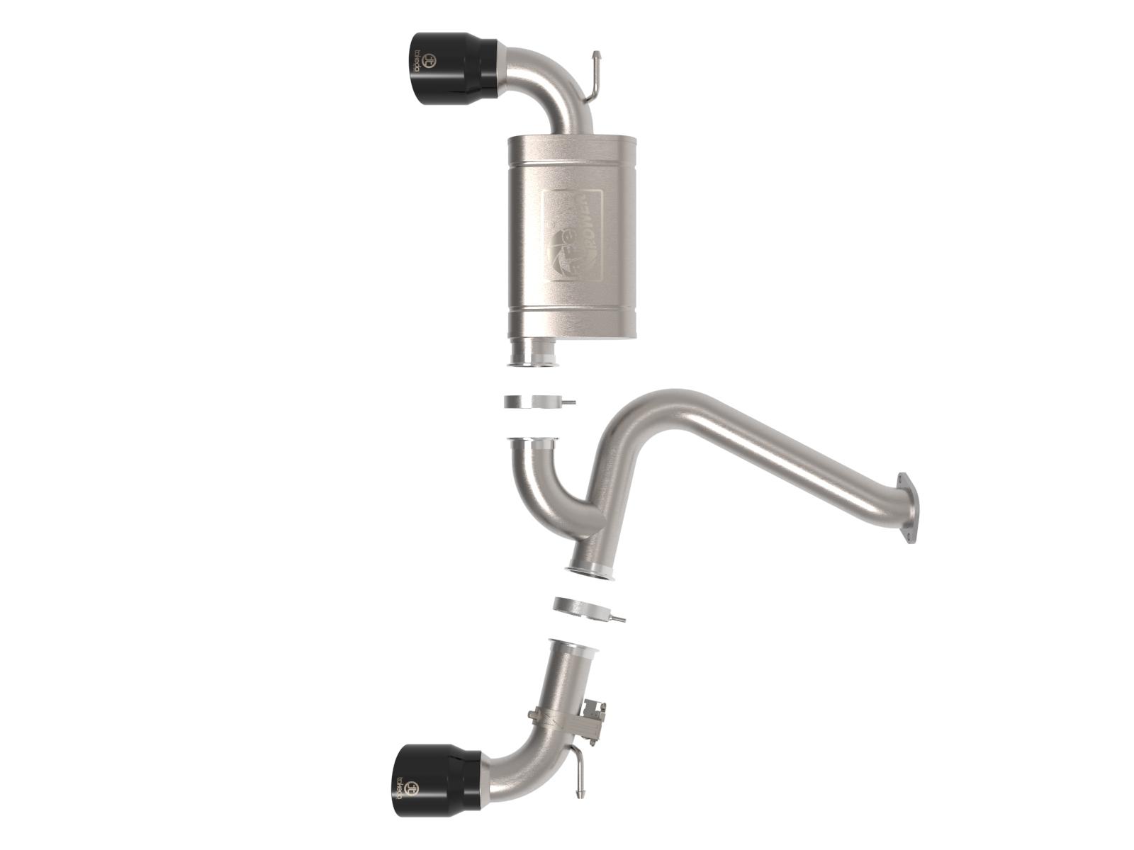 AFE Takeda 3 IN 304 Stainless Steel Axle-Back Exhaust w/ Black Tips Hyundai Kona N 22-23 L4-2.0L (t) (49-37032-B) - 49-37032-B