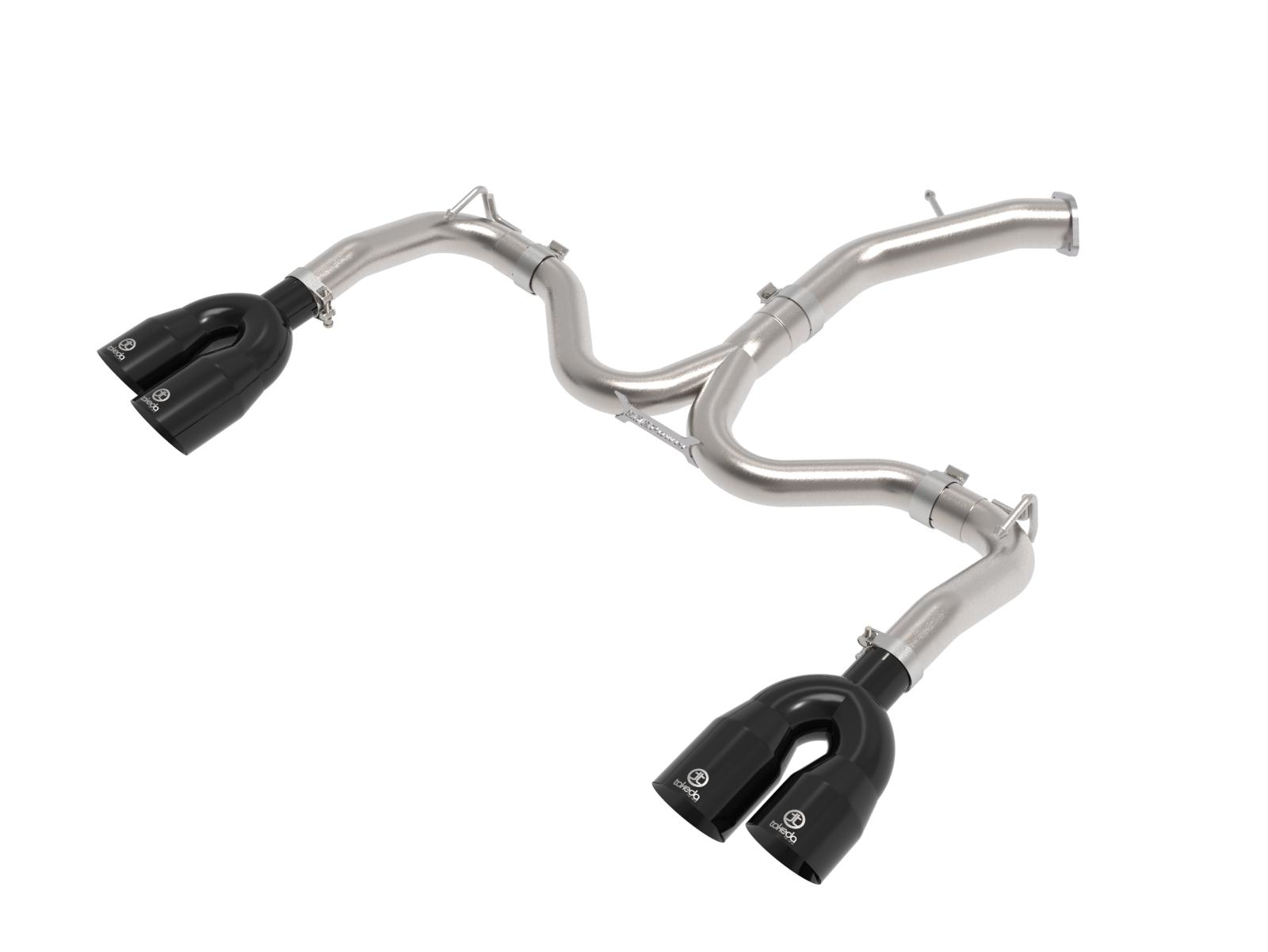 AFE Takeda 3 IN to 2-1/2 IN 304 Stainless Steel Axle-Back Exhaust w/ Black Tips (2022-2024 Forte GT) - 49-37039-B